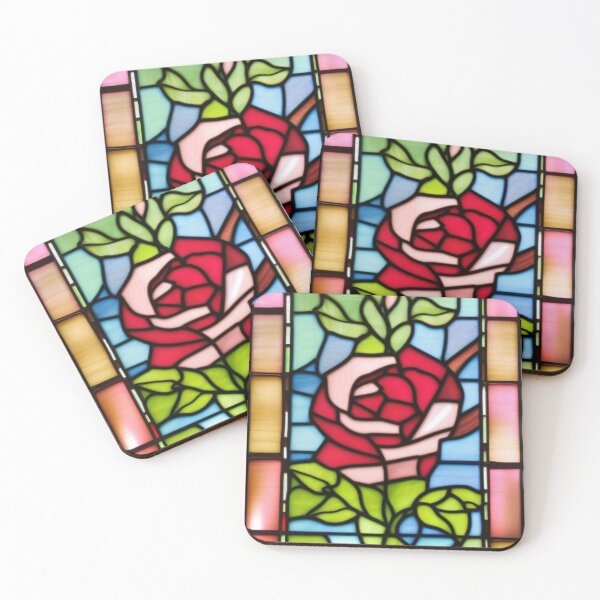 Item preview, Single Stained Glass Rose Panel Vibrant designed and sold by GSquaredDesigns.