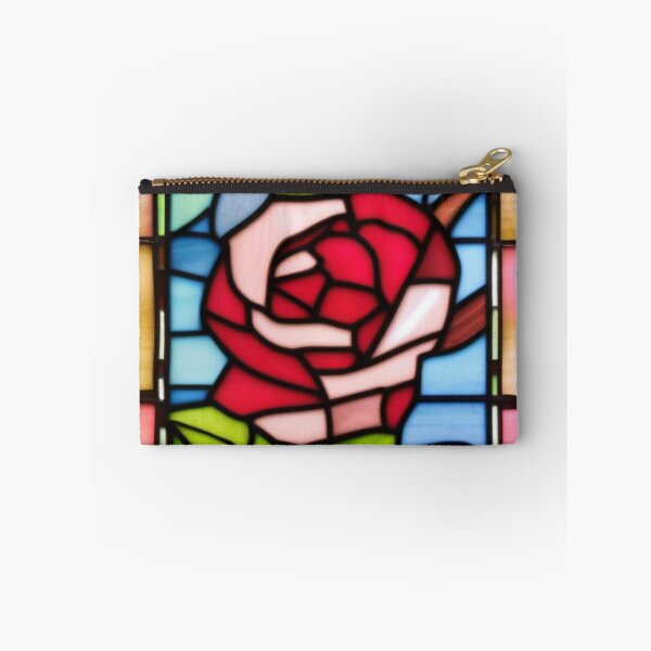 Item preview, Single Stained Glass Rose Panel Vibrant designed and sold by GSquaredDesigns.