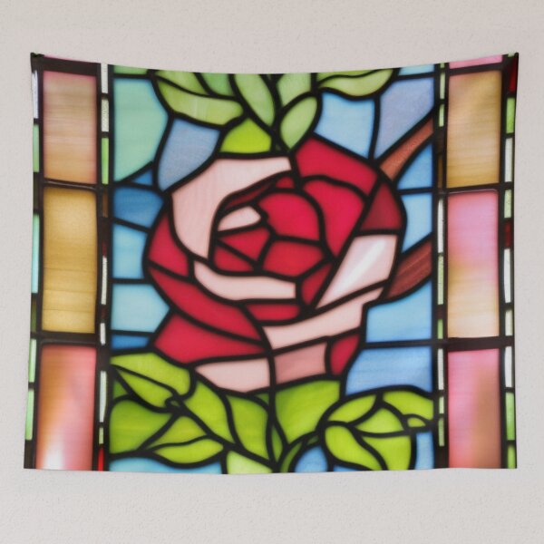 Item preview, Single Stained Glass Rose Panel Vibrant designed and sold by GSquaredDesigns.