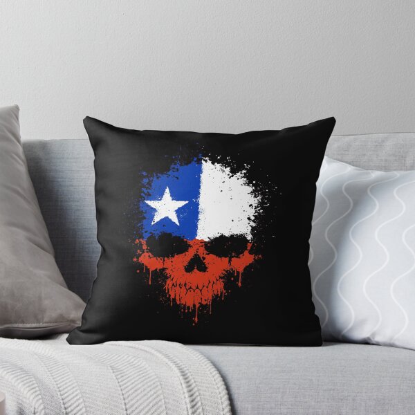 Item preview, Chaotic Chilean Flag Splatter Skull designed and sold by JeffBartels.