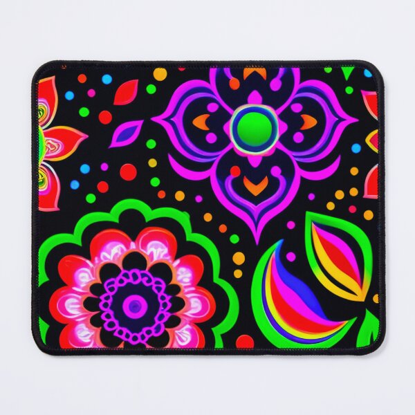 Item preview, Handrawn Boho Paisley Neon Flowers designed and sold by GSquaredDesigns.