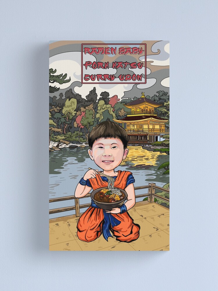 Thumbnail 2 of 3, Canvas Print, Ramen Baby Pork Katsu Curry Udon designed and sold by HanaDesign63245.