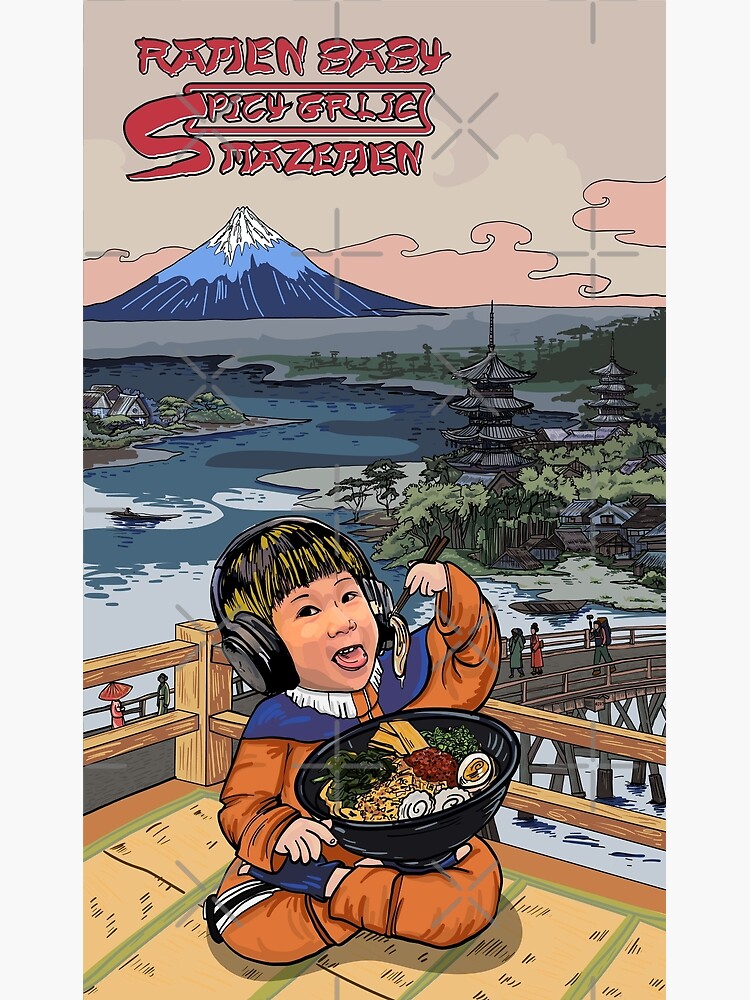 Thumbnail 3 of 3, Poster, Ramen Baby Spicy Garlic Mazemen designed and sold by HanaDesign63245.