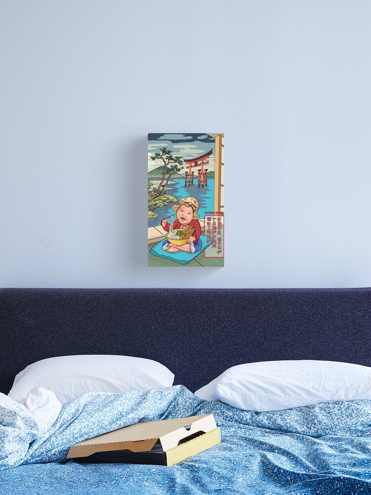 Thumbnail 1 of 3, Canvas Print, Ramen Baby Shrimp Tempura Udon Soup designed and sold by HanaDesign63245.