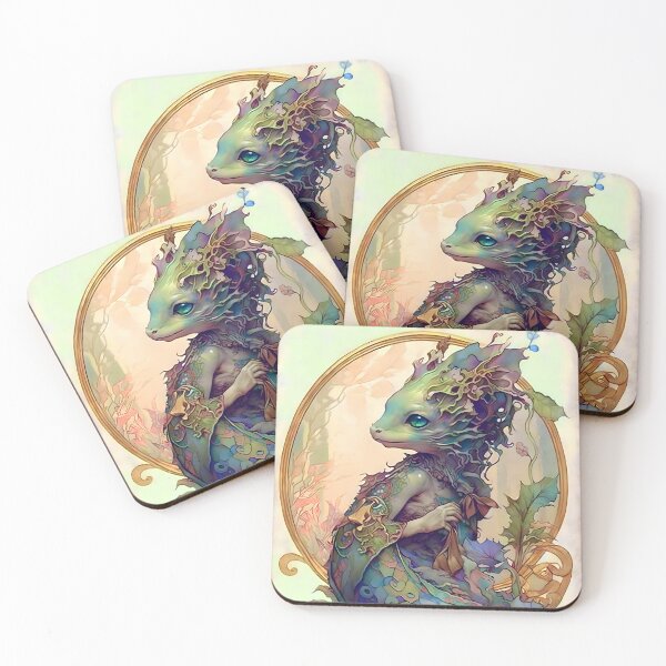 Item preview, Art Nouveau Fantasy Anthropomorphic Seahorse designed and sold by entwithanaxe.