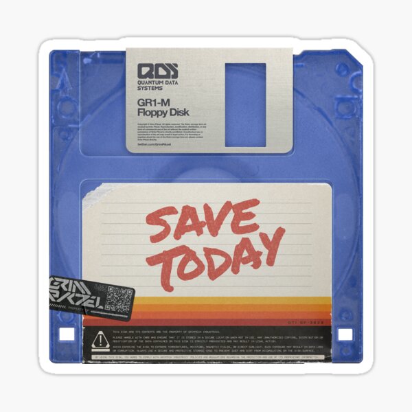 Save Today 3.5 Floppy Disk : Blue Edition Sticker