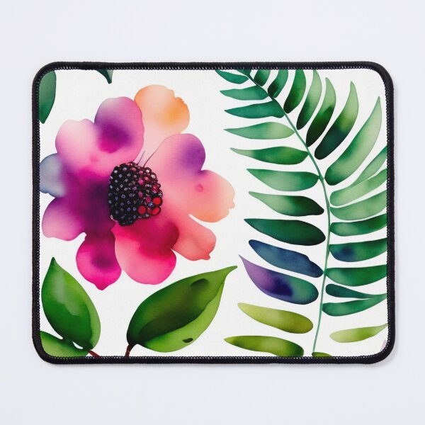 Item preview, Acrylic Watercolor Floral Fern Blackberry Pattern designed and sold by GSquaredDesigns.