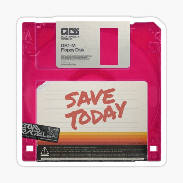 Save Today 3.5 Floppy Disk : Red Edition Sticker