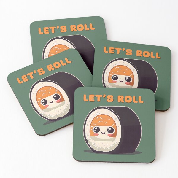 Item preview, Let's Roll Sushi Graphic Pun Cute Phrase Design designed and sold by entwithanaxe.