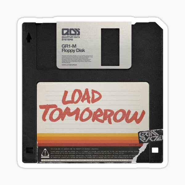 Load Tomorrow 3.5 Floppy Disk : Black Edition Sticker
