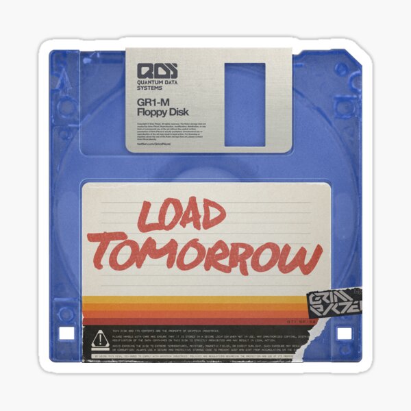 Load Tomorrow 3.5 Floppy Disk : Blue Edition Sticker