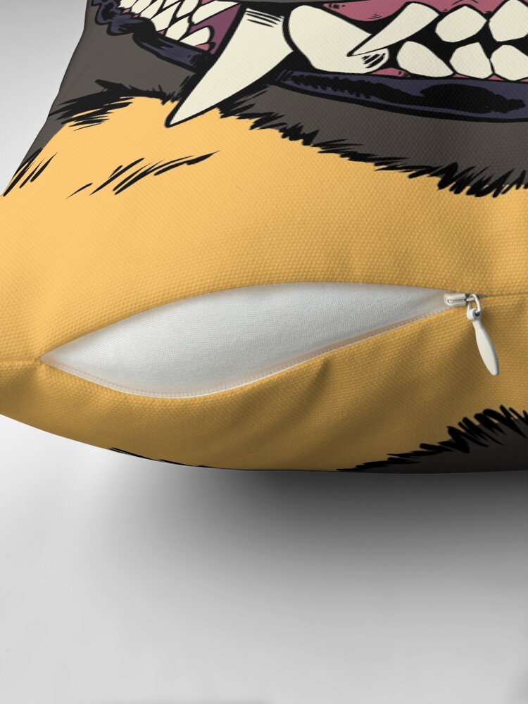 Thumbnail 2 of 4, Pillow, Wild Dog Grin designed and sold by mongrelist.