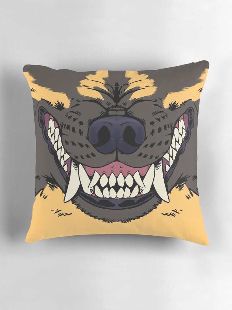Thumbnail 3 of 4, Pillow, Wild Dog Grin designed and sold by mongrelist.