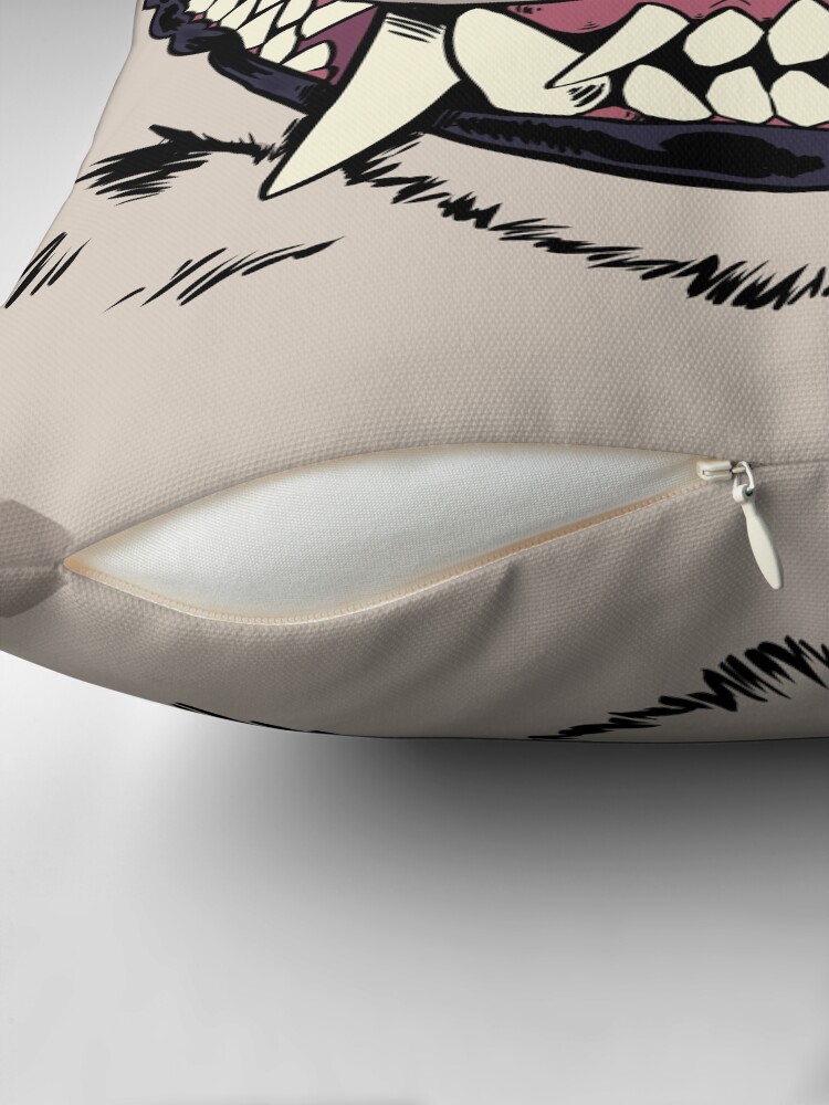 Thumbnail 2 of 4, Pillow, Nahual's Grin designed and sold by mongrelist.