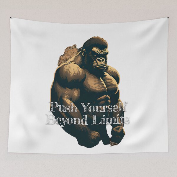 Item preview, Push Yourself Beyond Limits Bodybuilding Fitness Gym Workout Exercise Merch Print Design designed and sold by tengamerx.
