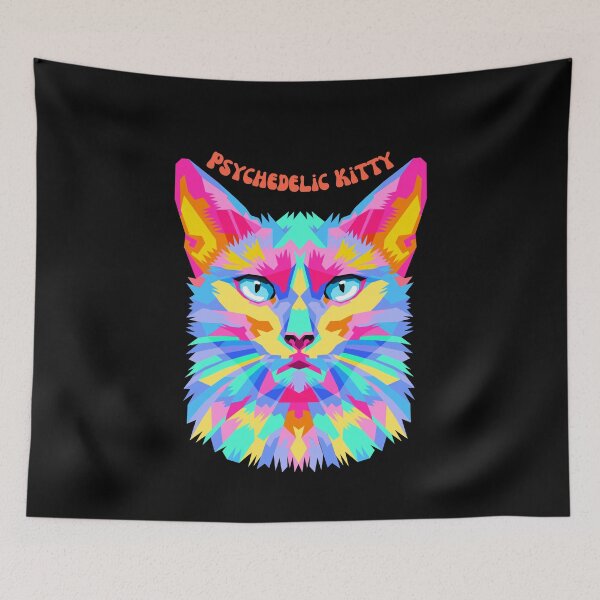 Item preview, Psychedelic Kitty  designed and sold by mkzmerch.