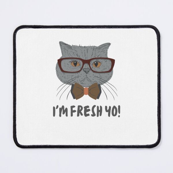 Item preview, I'm Fresh Yo! Hipster Cat designed and sold by mkzmerch.
