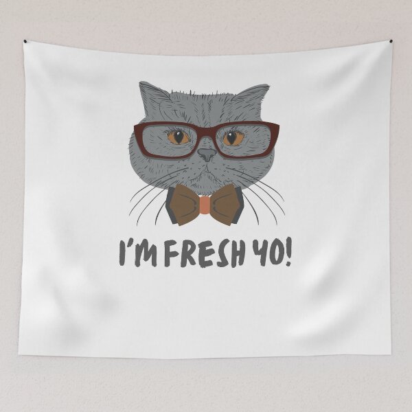 Item preview, I'm Fresh Yo! Hipster Cat  designed and sold by mkzmerch.