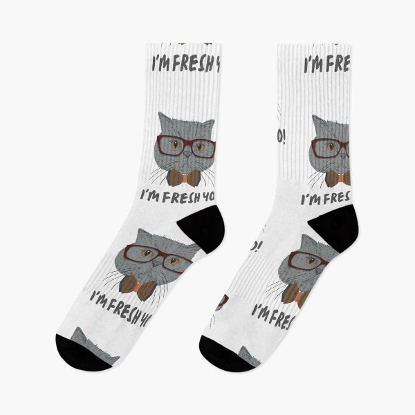 Item preview, I'm Fresh Yo! Hipster Cat  designed and sold by mkzmerch.