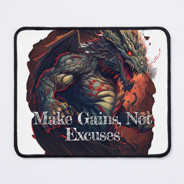 Item preview, Make Gains, Not Excuses Bodybuilding Fitness Gym Workout Exercise Merch Print Design designed and sold by tengamerx.