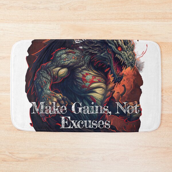 Item preview, Make Gains, Not Excuses Bodybuilding Fitness Gym Workout Exercise Merch Print Design designed and sold by tengamerx.