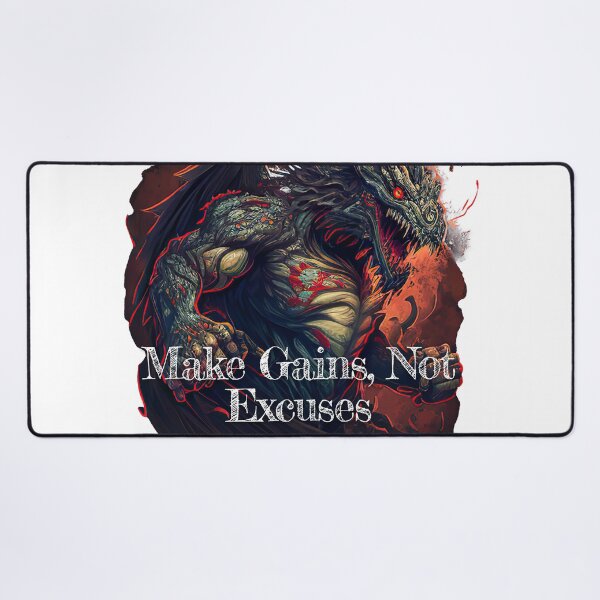 Item preview, Make Gains, Not Excuses Bodybuilding Fitness Gym Workout Exercise Merch Print Design designed and sold by tengamerx.
