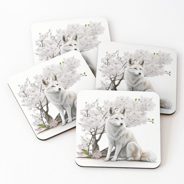 Item preview, White Fox Under the Tree Illustration designed and sold by Aurora Hues.