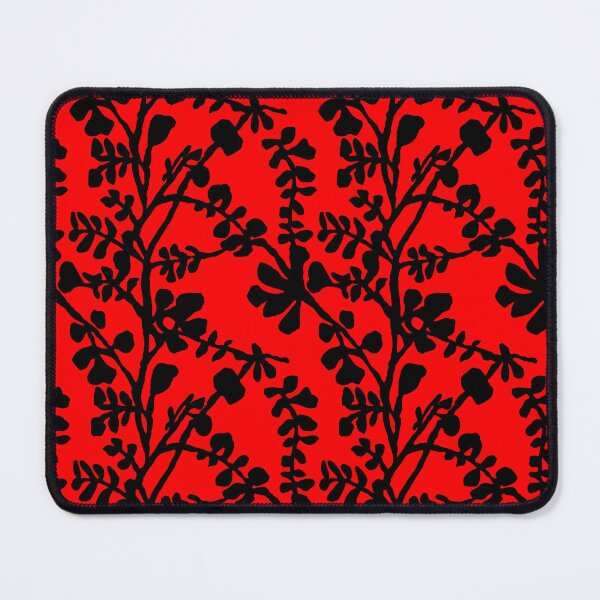 Item preview, Red and Black Repeating Plant Pattern designed and sold by TMBTM.