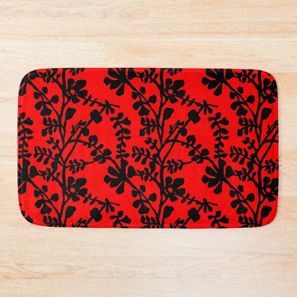 Item preview, Red and Black Repeating Plant Pattern designed and sold by TMBTM.