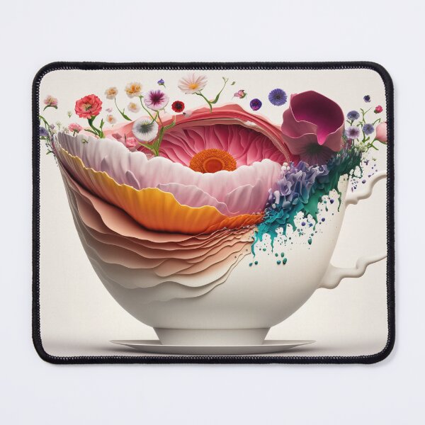 Item preview, A  giant tea cup overflowing with flowers 4 designed and sold by jetaiart.