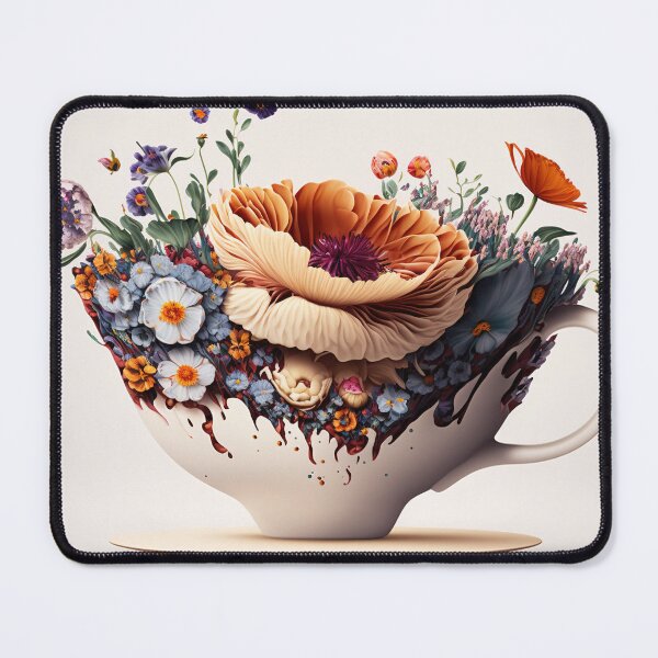 Item preview, A  giant tea cup overflowing with flowers 5 designed and sold by jetaiart.
