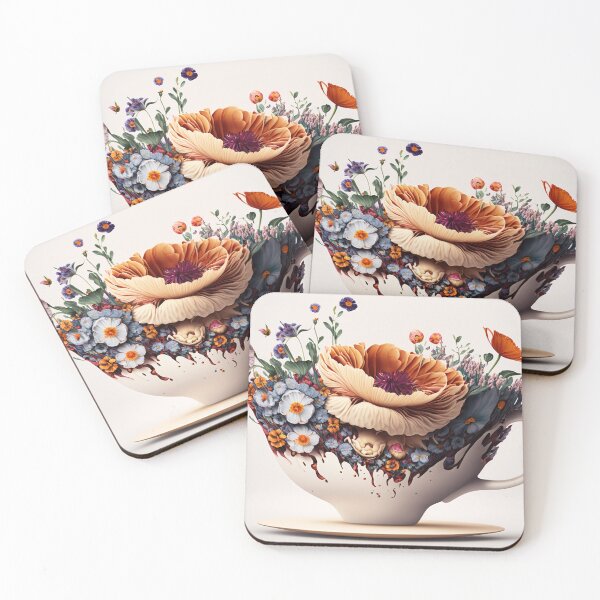 Item preview, A  giant tea cup overflowing with flowers 5 designed and sold by jetaiart.