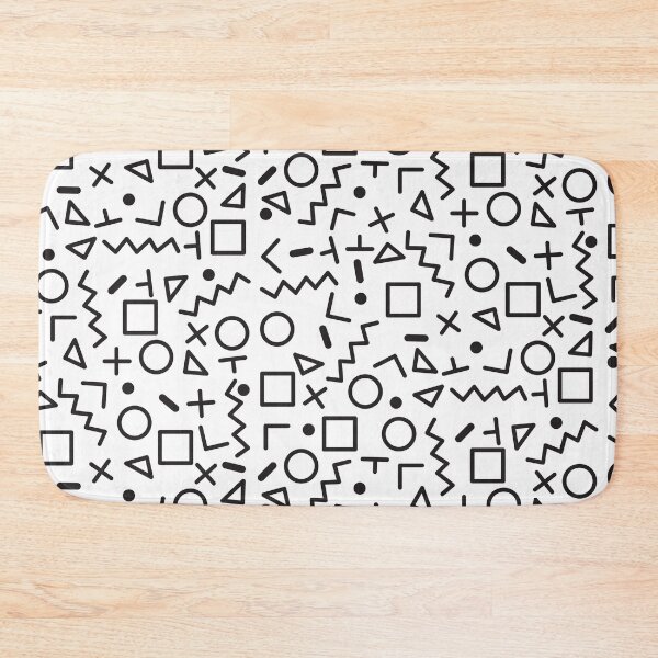 Item preview, 80's 90's Black & White Retro Shapes Pattern designed and sold by idovedesign.
