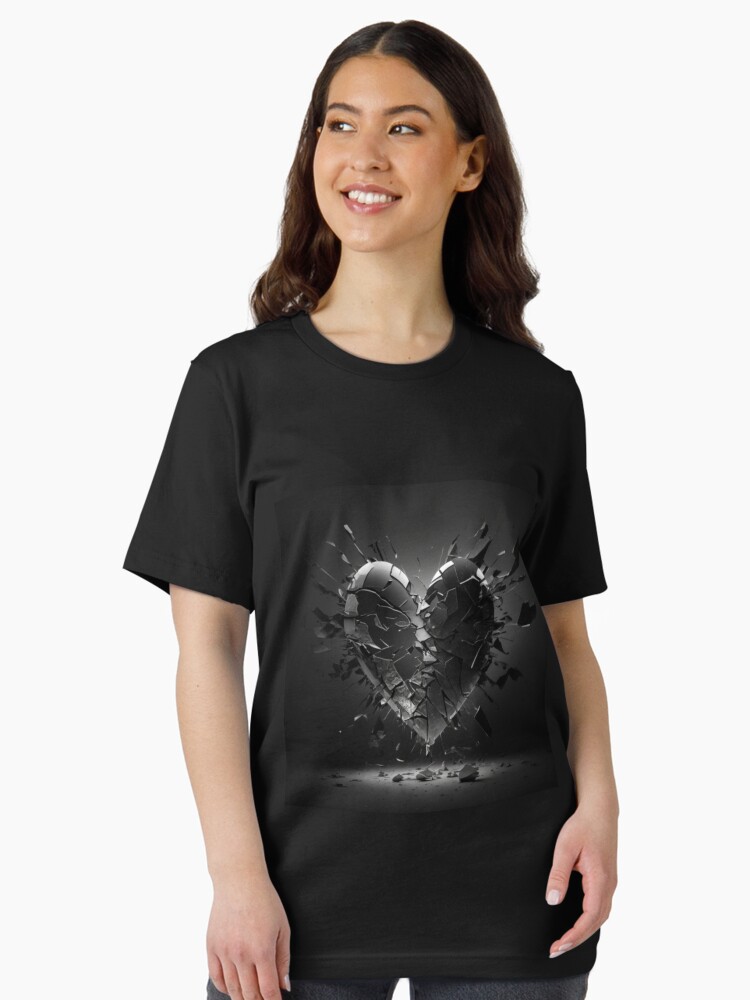 Broken Heart of Glass Black Background