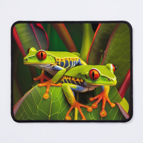 Item preview, Red Eyed Tree Frog Rainforest Leaf Heliconia Flower designed and sold by ZazuStudios.