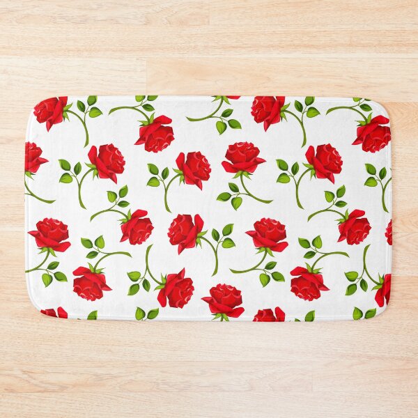 Item preview, Floral pattern with red roses on white designed and sold by Naddya.