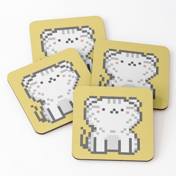 Item preview, Pixel Quiet Scottish Fold White Tabby Cat 33 designed and sold by sosorimaru.