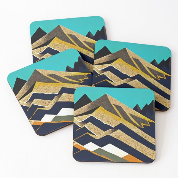 Item preview, Geometric mountains, modern art. designed and sold by Imagyn8.