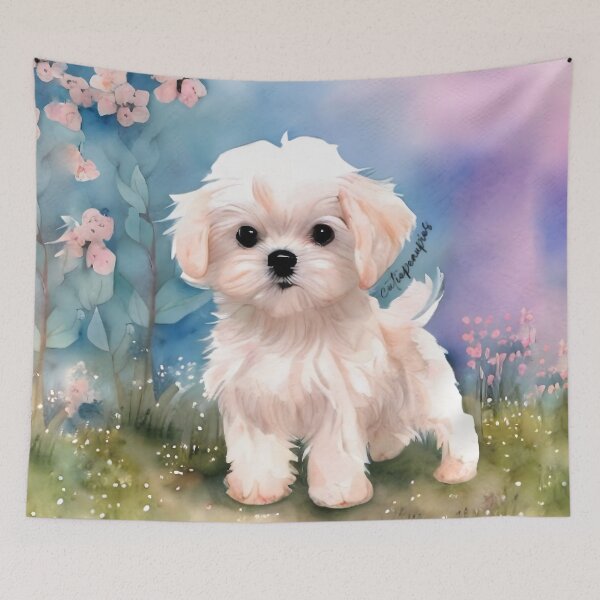 Item preview, Cute Maltese Puppy Art 2 designed and sold by cutiepeaupies.