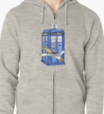 11th Doctor's Tardis, Sonic, and Saying Zipped Hoodie