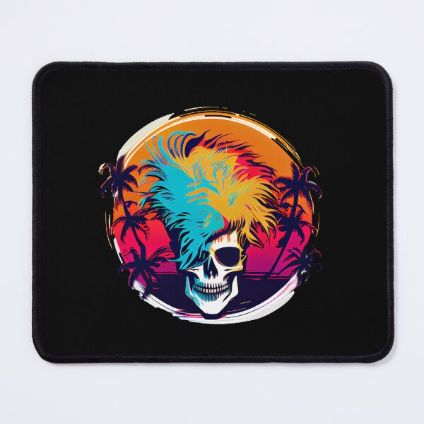Item preview, Tropical Gothic Skull with Punk Hair designed and sold by ShadowAndSlate.