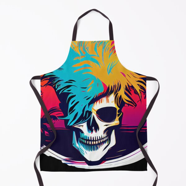 Item preview, Tropical Gothic Skull with Punk Hair designed and sold by ShadowAndSlate.