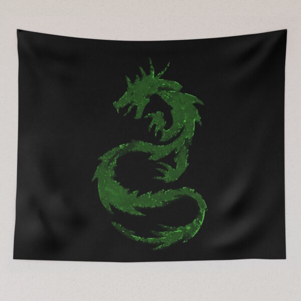 Item preview, Green and Black Dragon Version 2 Abstract Design Distorted designed and sold by kattakitty.