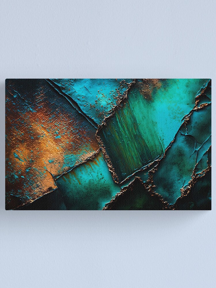 Canvas Print Large Oxidized Copper Wall Art Rusty Texture Patten