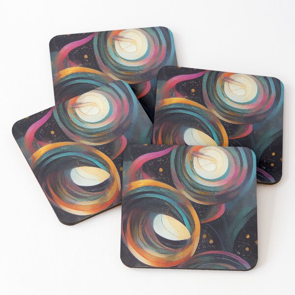 Item preview, Rainbow cosmic spiral abstract circle designed and sold by AstraNovaStudio.