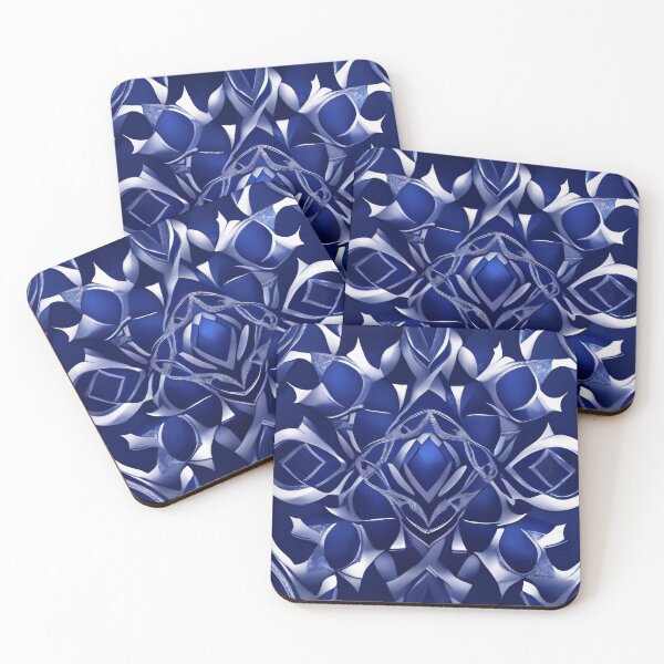 Item preview, Navy Blue and Silver Fantasy Design No. 001 from PATTERNIZEA designed and sold by Patternizea.