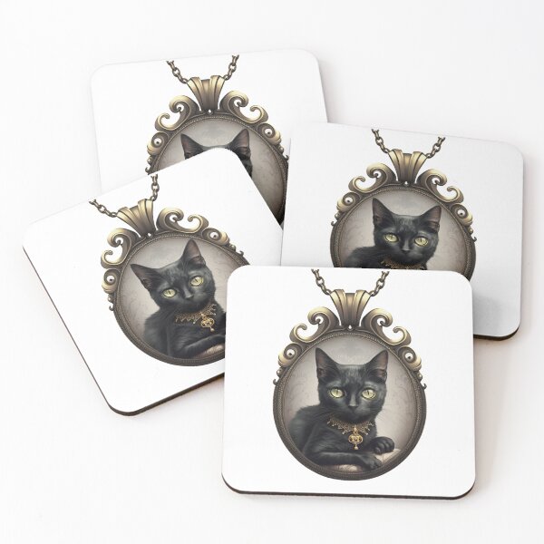 Item preview, Gothic Black Cat Necklace Design designed and sold by DirtyDogArts.