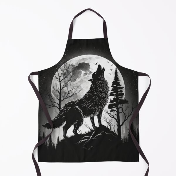 Item preview, Wolf howling at the moon Black and White designed and sold by Art Genix.