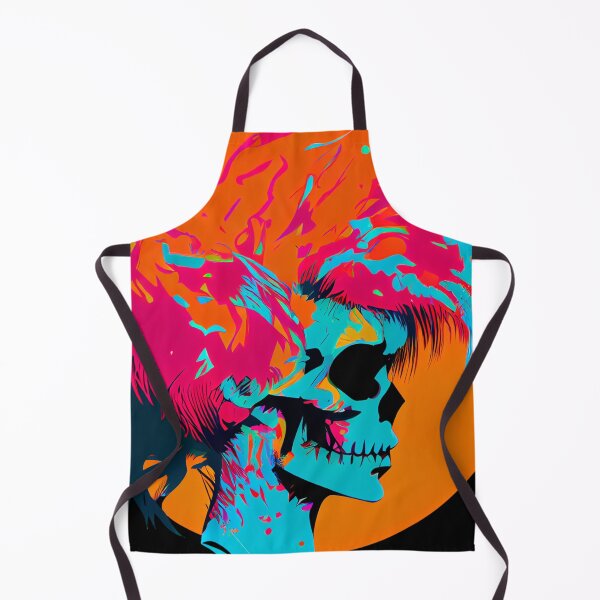 Item preview, Tropical Gothic Skull with Crazy Orange Hair designed and sold by ShadowAndSlate.