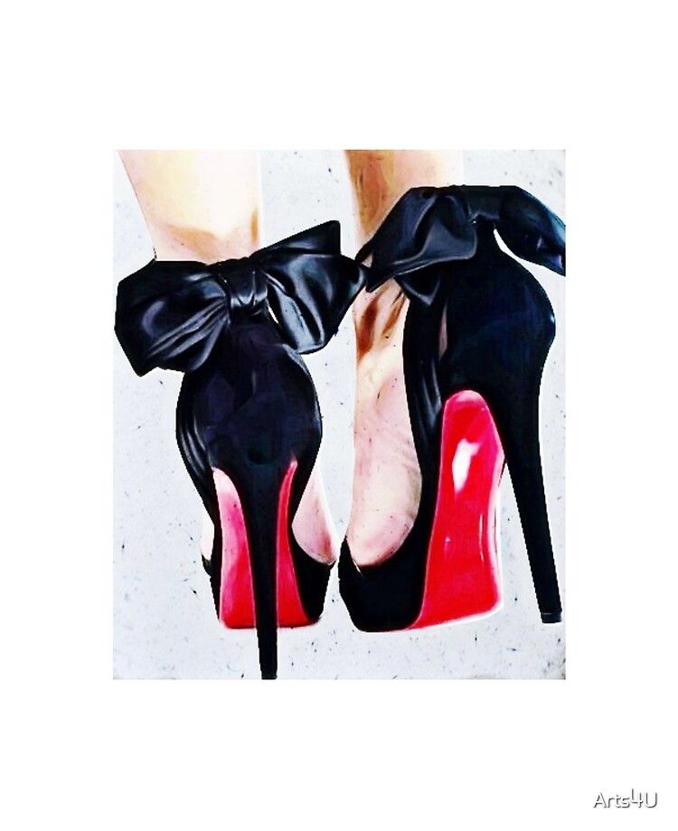 black heels with red bottoms